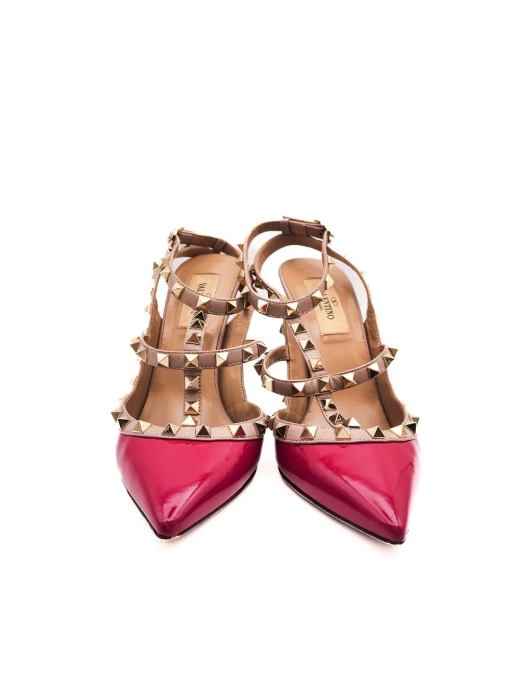 Valentino Garavani Rockstud Slingback Pink Patent Leather Pumps EU 37.5
